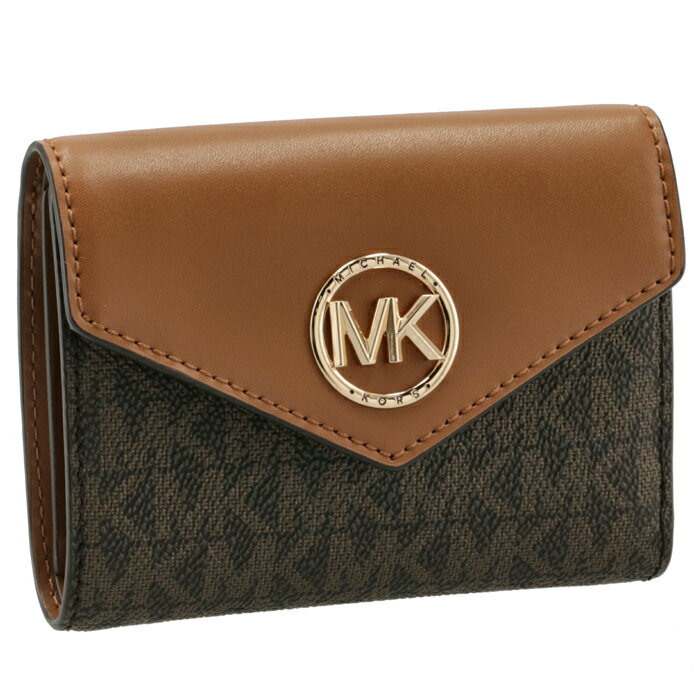 マイケルコース かわいい財布 レディース マイケル マイケル コース MICHAEL MICHAEL KORS 財布 三つ折り CARMEN トライフォールド ミディアム ウォレット ブラウン系 ブラウン/アコーン 34S1GNME6B 0005 252【2023AW SALE】