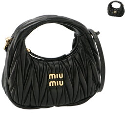 ミュウミュウ ハンドバッグ（レディース） ミュウミュウ MIU MIU ショルダーバッグ ミュウ ワンダー マテラッセ ミニバッグ ホーボーバッグ 2024年春夏新作 5BP078OOO N88 【2024SS】