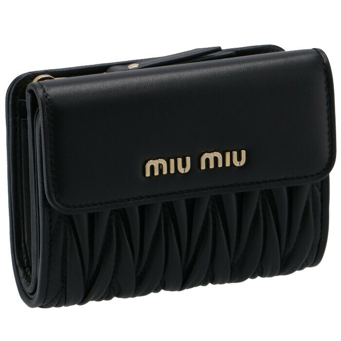 ミュウミュウ MIU MIU 財布 二つ折り マテラッセ 折りたたみ財布 ブラック 5ML002 N88 002