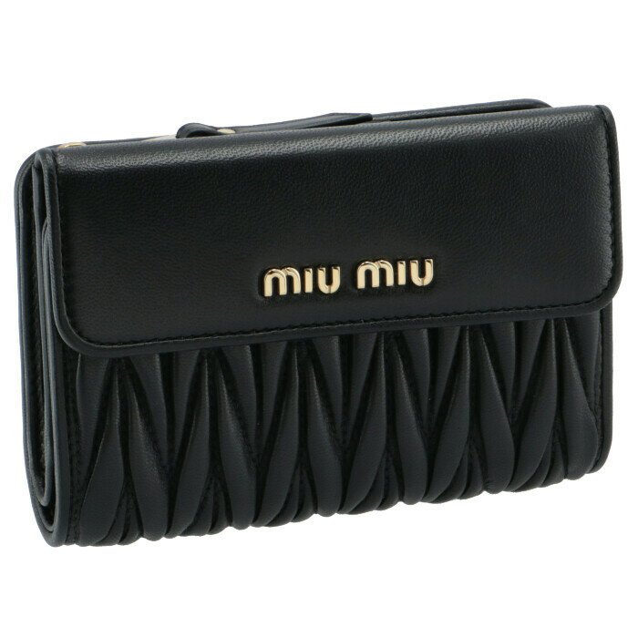 ミュウミュウ MIU MIU 財布 二つ折り マテラッセ 折りたたみ財布 ブラック 5ML225 N88 002