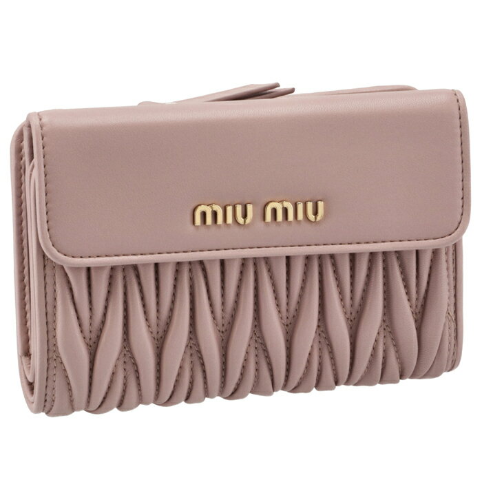 ミュウミュウ MIU MIU 財布 二つ折り マテラッセ 折りたたみ ピンク系 5ML225 N88 D91