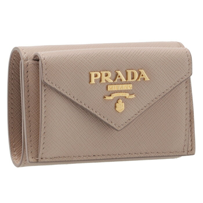 プラダ 財布（レディース） プラダ PRADA 三つ折り財布 ミニ財布 レディース サフィアーノ ベージュ系 1MH021 QWA 236