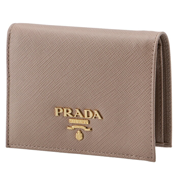 プラダ PRADA 財布 レディース ミニ財布 サフィアーノメタル 二つ折り財布 ベージュ 1MV204 QWA 236