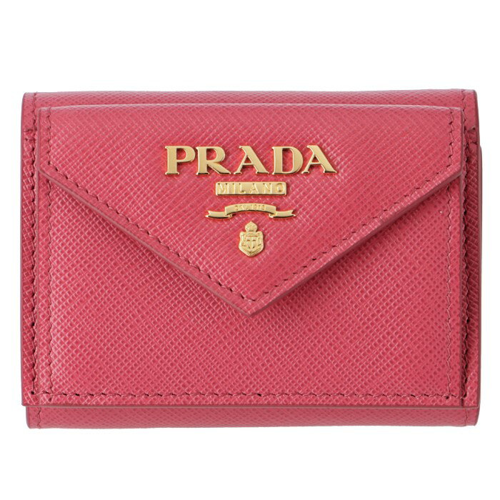 プラダ PRADA 三つ折り財布 ミニ財布 レディース サフィアーノ ピンク系 1MH021 QWA 505