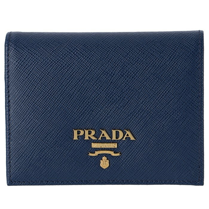 プラダ PRADA 財布 レディース 二つ折り サフィアーノ バイカラー ミニ財布 ネイビー×ブルー 1MV204 ZLP RAU【06-SS】