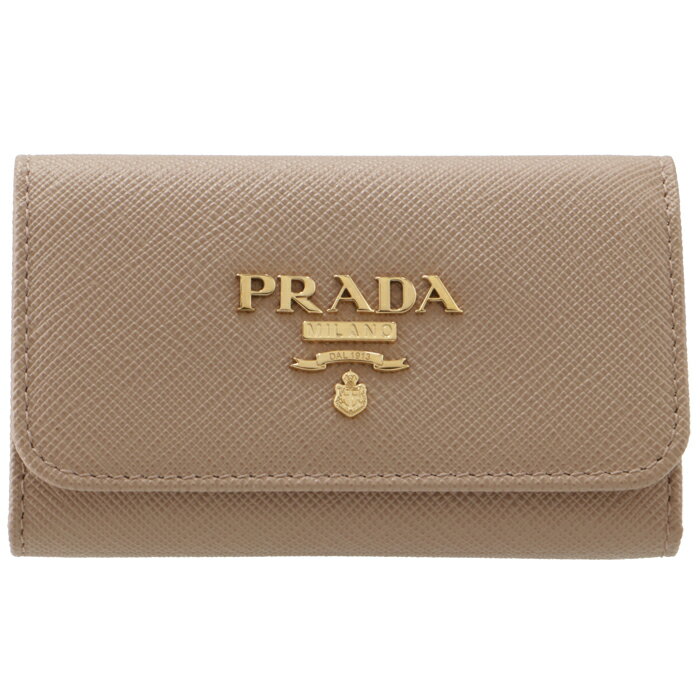 プラダ PRADA キーケース 4連 レディース サフィアーノ ベージュ系 1PG004 QWA 236