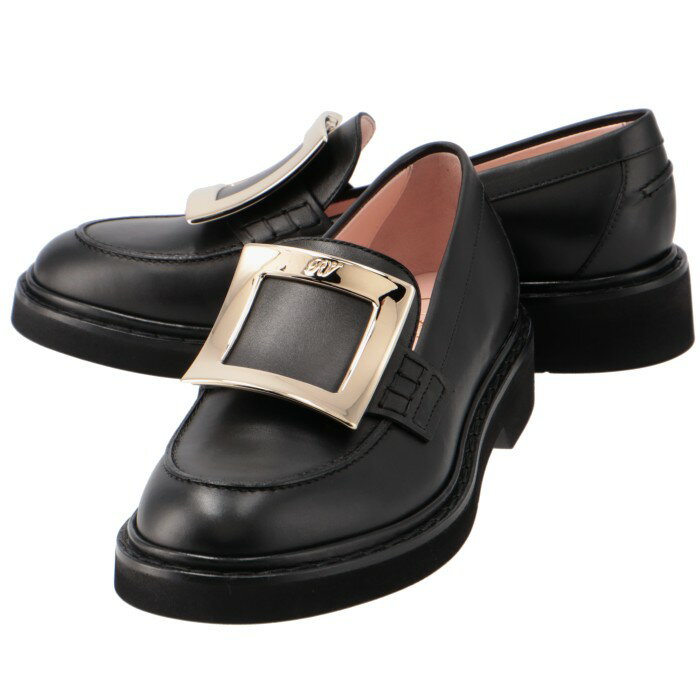 【3月11日01:59まで！2人に1人が当選！最大100％ポイントバック】ロジェ ヴィヴィエ ROGER VIVIER ローファー VIV' RANGERS メタルバックル レザー シューズ 靴 RVW54825190 TFS B999