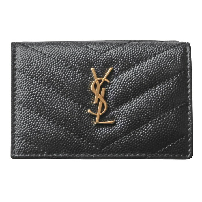 サンローラン パリ SAINT LAURENT PARIS 財布 三つ折り ミニ財布 キルティングレザー モノグラム MONOGRAMMEE ブラック 668274 BOWA1 1000