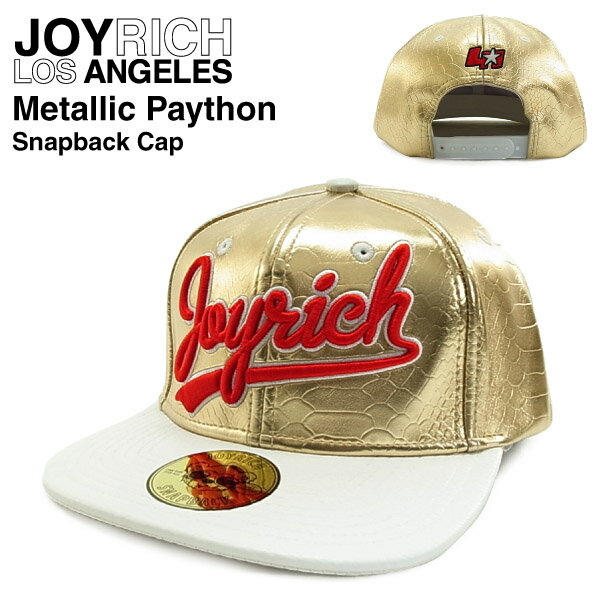 ジョイ リッチ メタリック バイソン スナップバックキャップ ゴールド/ホワイト (JOY RICH METALLIC PAYTHON SNAPBACK CAP 男女兼用 男性用 女性用 ジョイリッチ) 【閉店 売り切り】