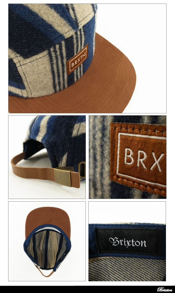 ブリクストン モーガン 5パネル レザーストラップ キャップ ブルー/ブラウン (Brixton MORGAN FIVE PANEL CUT AND SEW CAP)　【あす楽対応】【楽ギフ_包装】【あす楽_土曜営業】