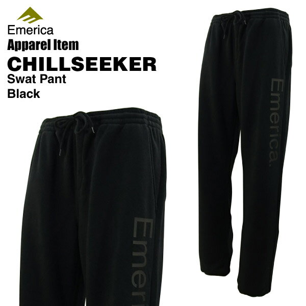 [絶版モデル・デットストック] エメリカ CHILLSEEKER スウェットパンツ ブラック スケート スケーターウエア (Emerica CHILLSEEKER SWEAT PANT) 【閉店 売り切り】