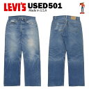 USED Levis 501 M[ W34~L36 (W78cm~L69cm) MADE IN USA [[oCX 00501] yCOAUSEDiz yX ؂z