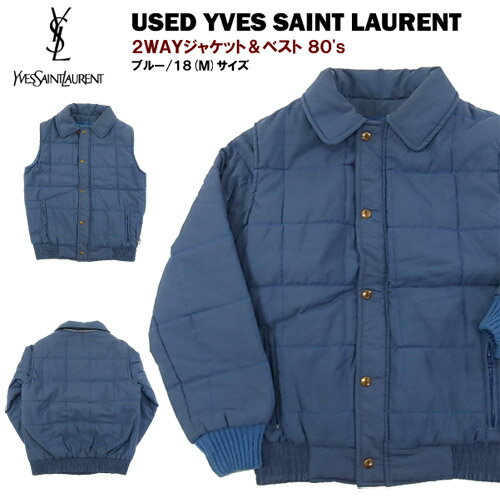 VINTAGE イブサンローラン 2WAYジャケット 80's size 18 (M) [YVESSAINT LAURENT] 【海外直輸入USED品】