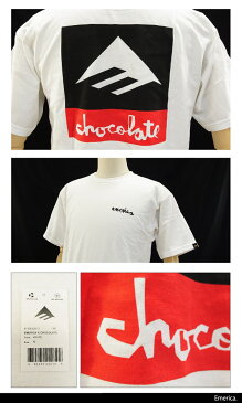 エメリカ×チョコレート S/S Tシャツ ホワイト スケート スケーターウエアー (Emerica×CHOCOLATE S/S TEE コラボモデル) 【あす楽対応】【楽ギフ_包装】【あす楽_土曜営業】