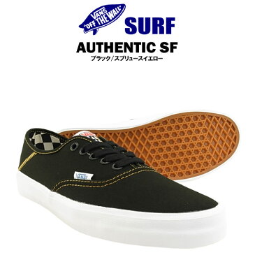 バンズ オーセンティック SF ブラック/スプリュースイエロー サーフ (VANS AUTHENTIC SF SURF)