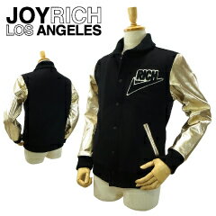 ジョイ リッチ リッチ スウッシュ メタリック レターマン ジャケット ブラック/ゴールド (JOY RICH RICH SWOOSH METALIC LETTERMAN JACKET スタジアムジャケット メンズ 男性用) 【閉店 売り切り】