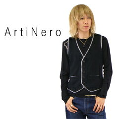 アルティネロ チェックレイヤードベスト ブラック ラスト：Mサイズ (Arti Nero) 