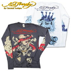 エド ハーディー メンズ スペシャリティー L/S Tee スクリーンプリント クルーネックトップ ラブ・キル・スローリー (ED HARDY Men's SPECIALTY L/S Tee Screen Print Crew Neck Top Love Kills Slowly) 