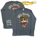 エド ハーディー メンズ スペシャリティーサーマル アウトラインロゴ ニュータイガー グレー (MENS SPECIALTY THERMAL OUTLINED LOGO NEW TIGER ED HARDY エドハーディー) 【閉店 売り切り】