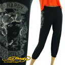 エド ハーディー ウーマン ラインストーン クロップド ジョギングパンツ ビューティー ブラック (WOMEN 039 S RHINESTONED CROPPED JOGGING PANTS ED HARDY EDHARDY エドハーディー スエット パンツ) 【閉店 売り切り】