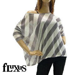 [正規品] フルクサス ザイーラ 斜めボーダー チュニック グレーストライプ (fluxus/fLuXing ZAIRA TUNIC レディース 女性用) 【閉店 売り切り】