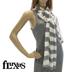  フルクサス スプリット スカーフ グレーストライプ (fluxus/fLuXing SPIRIT SCARF ストール マフラー) 