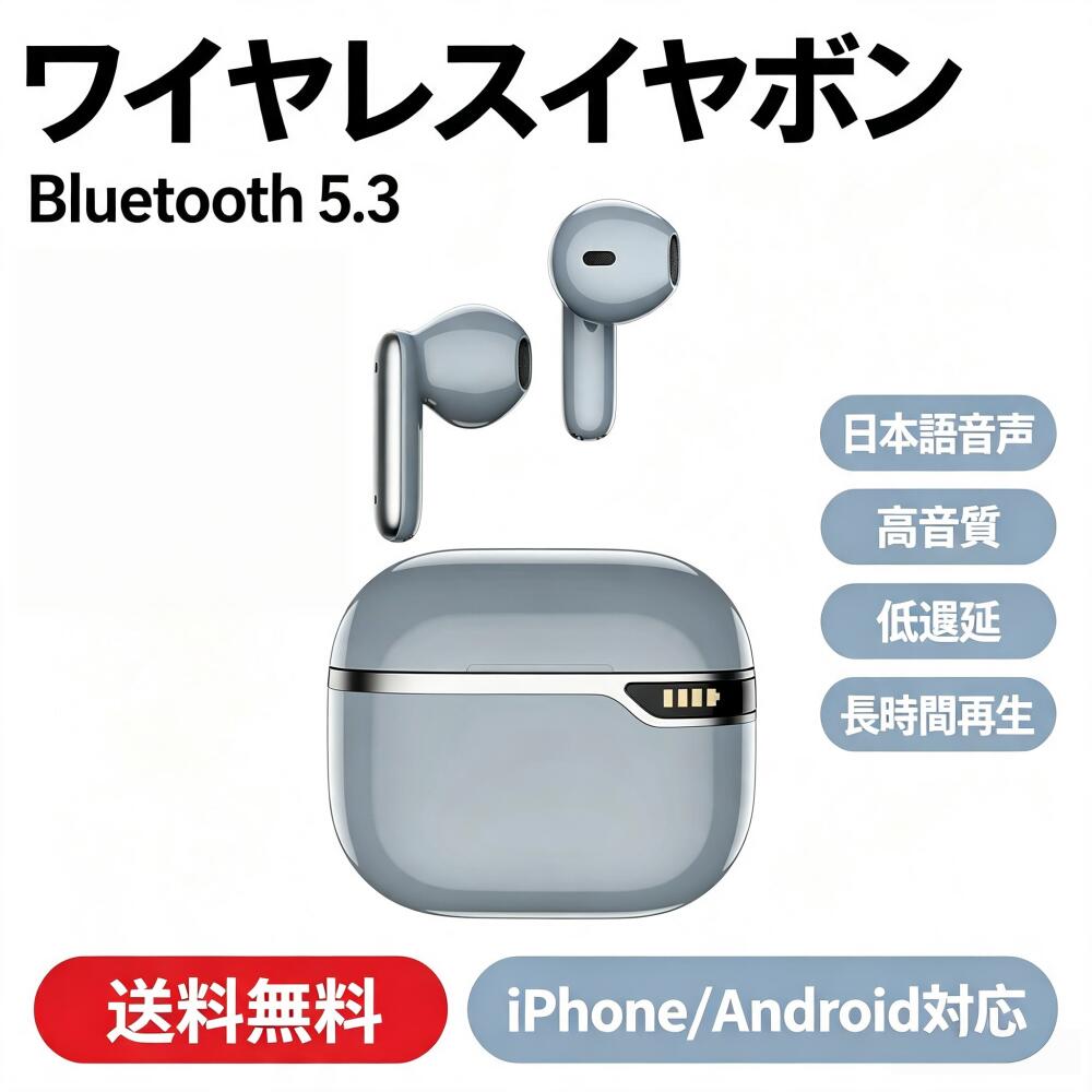 【日本語音声導入・日本語取説】ワイヤレスイヤホン Bluetooth 5.3 完