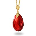 Amber by Mazukna 琥珀 ペンダントネックレス ティアドロップファセットカット ルビーレッドアンバー カリブ産 上品なジュエリー ギフト 品質保証書付属 専用ジュエリーボックス付き アンバーバイマズクナ