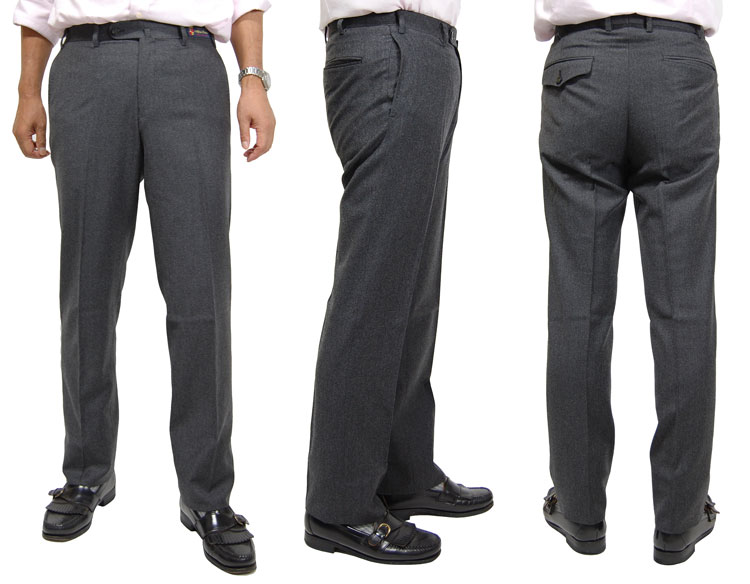 店内スラックス3本ご購入にて【送料無料】　スラックス パンツ メンズ 15544-2 秋冬用 細身ノータック メンズ スラックス パンツ毛100％無地76cm〜94cm