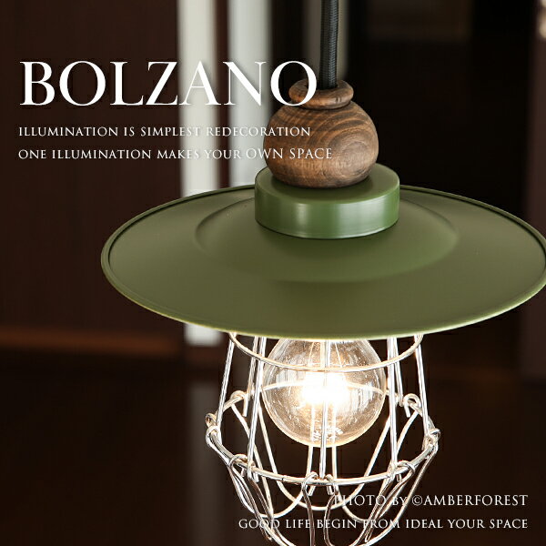 ■BOLZANO ボルツァーノ■ ウッドがアクセントになった灯具が格好良い レトロな1灯タイプのペンダントランプ 