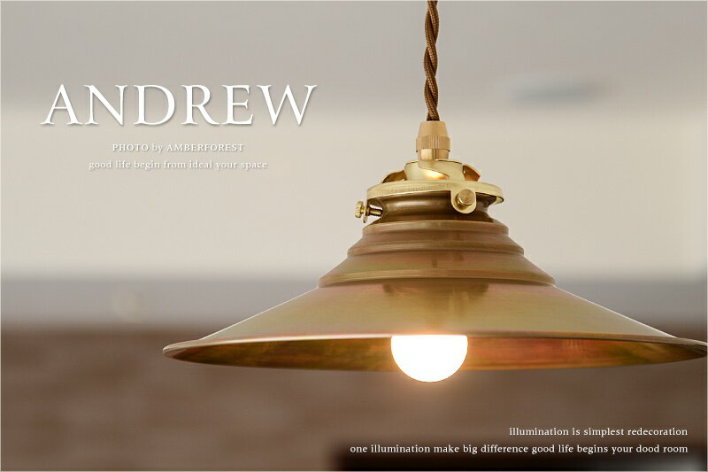 ★白熱電球を無料サービス ■Andrew アンドリュー■ ブラウン系の家具と相性抜群 ゴー...