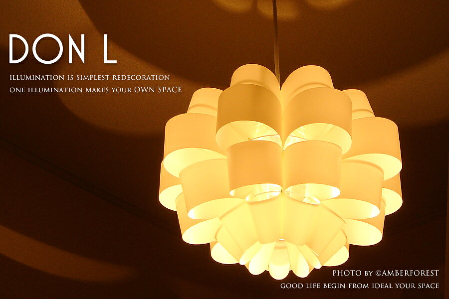 【DON Lサイズ】 照明作家 谷俊幸 手作り ペンダントランプ インテリア照明 北欧系 モノトーン ショップ [2]