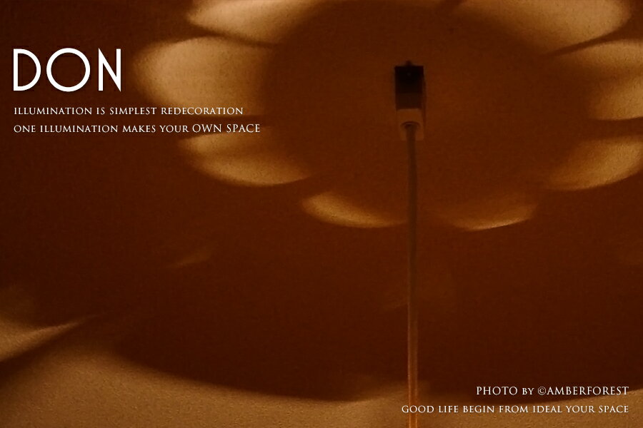 【DON Lサイズ】 照明作家 谷俊幸 手作り ペンダントランプ インテリア照明 北欧系 モノトーン ショップ [3]