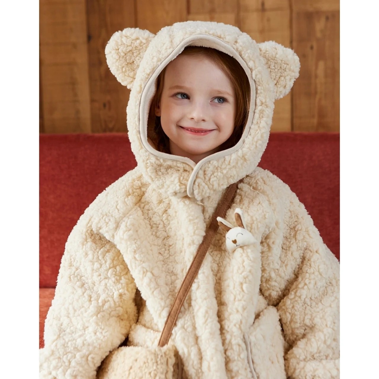 乐天商城 - くまちゃんもこもこアウター 80cm~130cm