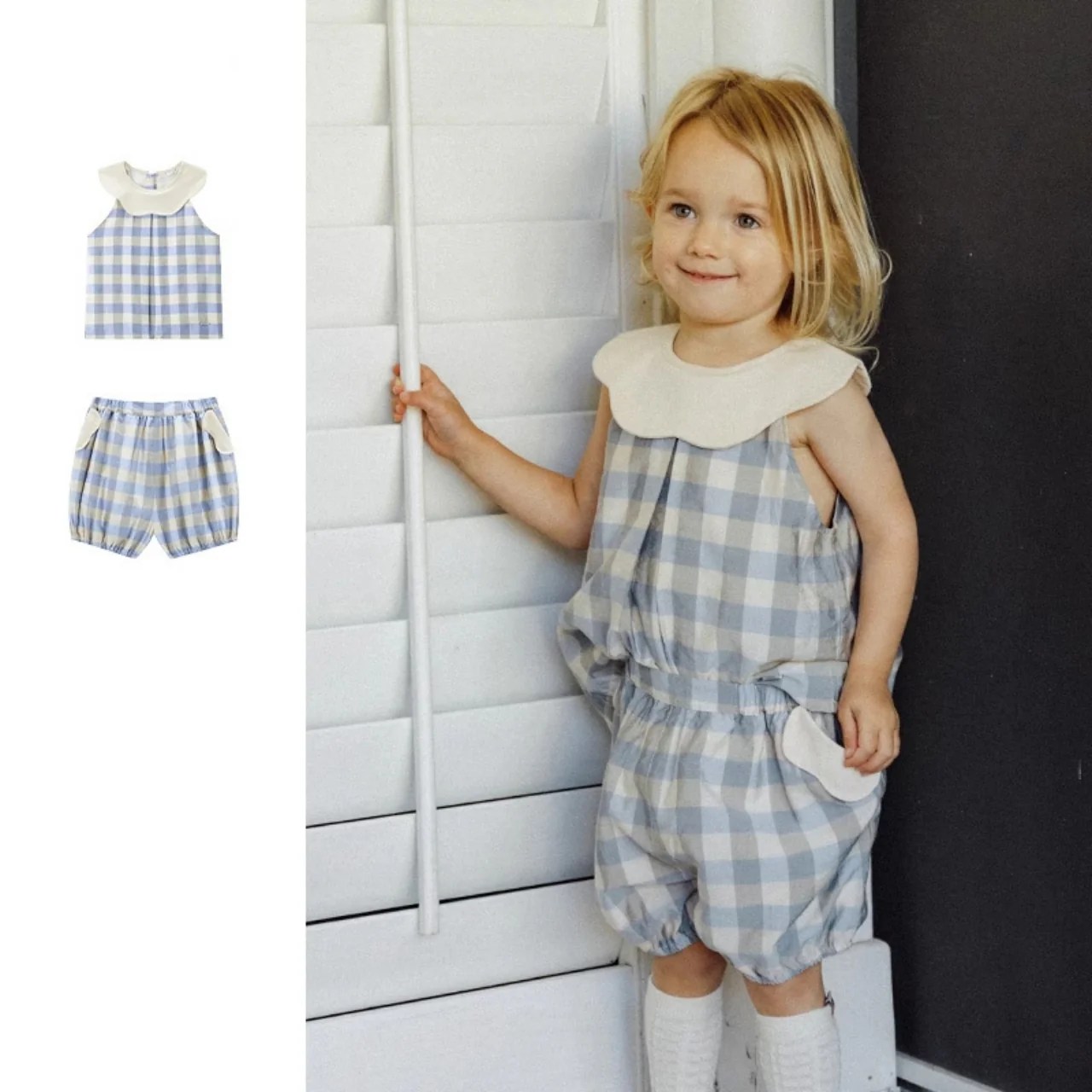 Rakuten - ギンガムチェックセットアップ 80cm~120cm