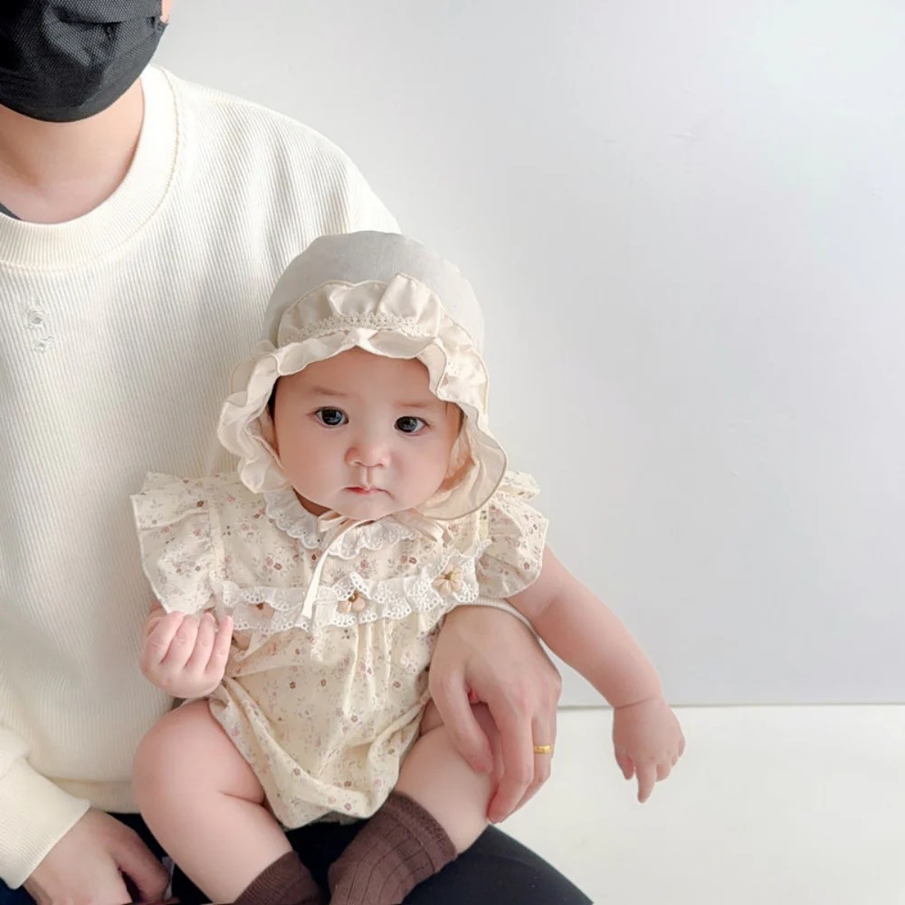 〈退院着〉ホワイトボンネット 帽子のみ 綿100％ 新生児 ベビーボンネット レース ...