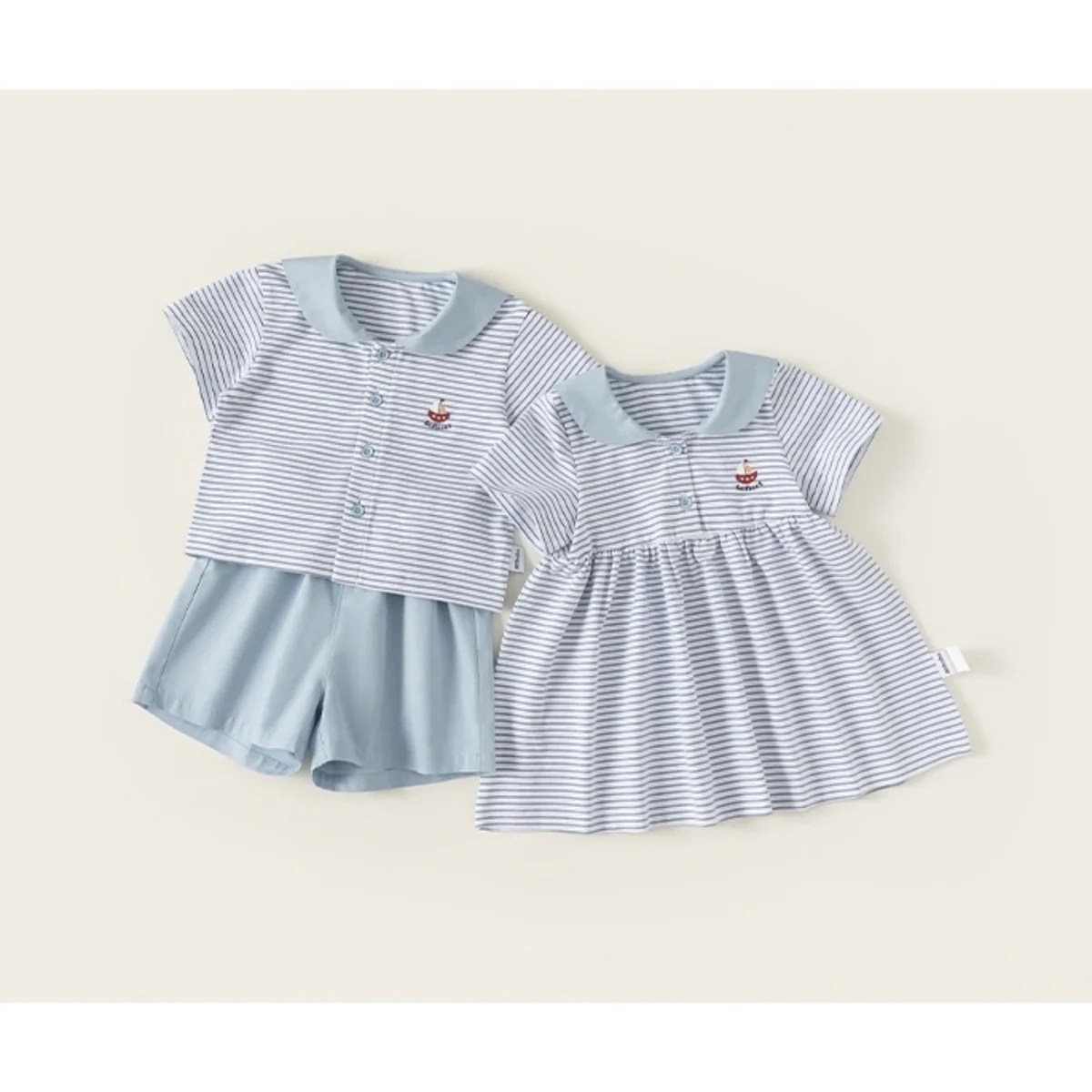 樂天商城 - 【リンクコーデ】 ボーダーセーラーセットアップ＆ワンピース 70cm~110cm ベビー キッズ 女の子