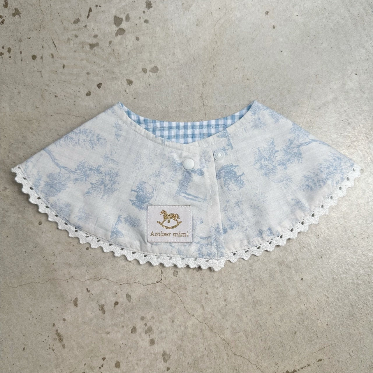 【お買い物マラソン】【即納商品】トワルドジュイ&ギンガムチェックスタイ リバーシブル お肌に優しい ベビー よだれかけ A0404