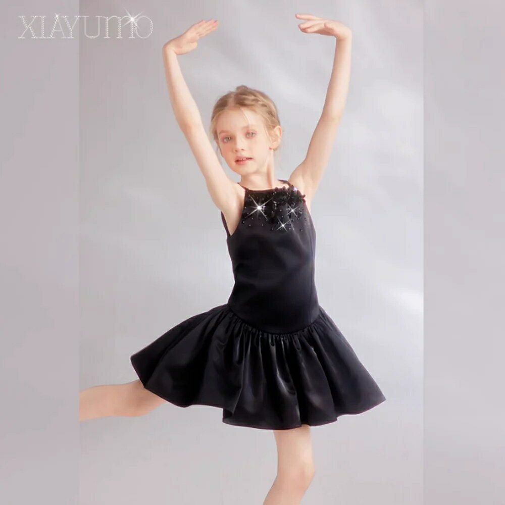 乐天商城 - ブラックエレガントドレス 110cm~170cm キッズ 女の子