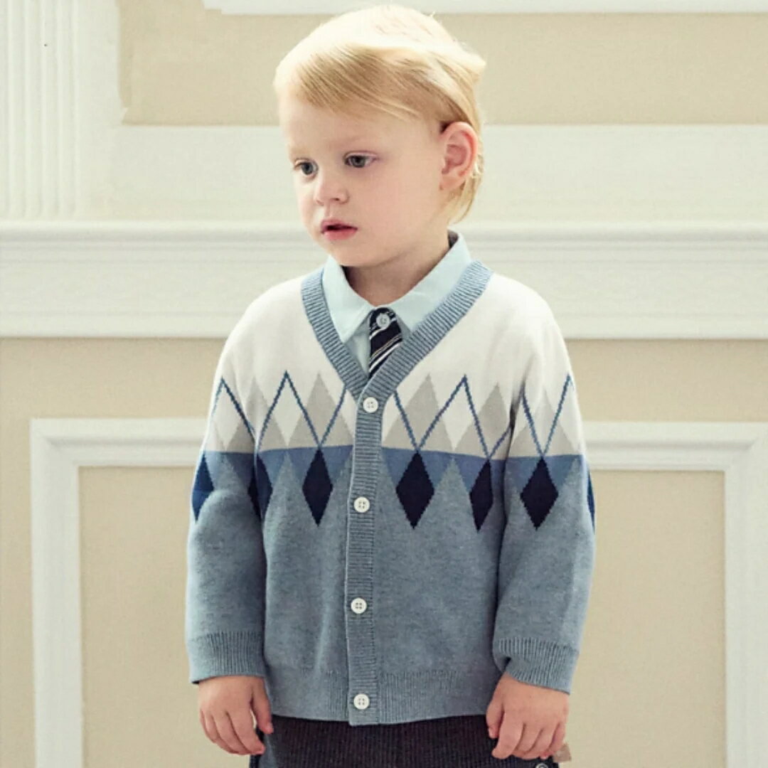 dave&bella アーガイルカーディガン 70cm~140cm ベビー キッズ 男の子 トップス