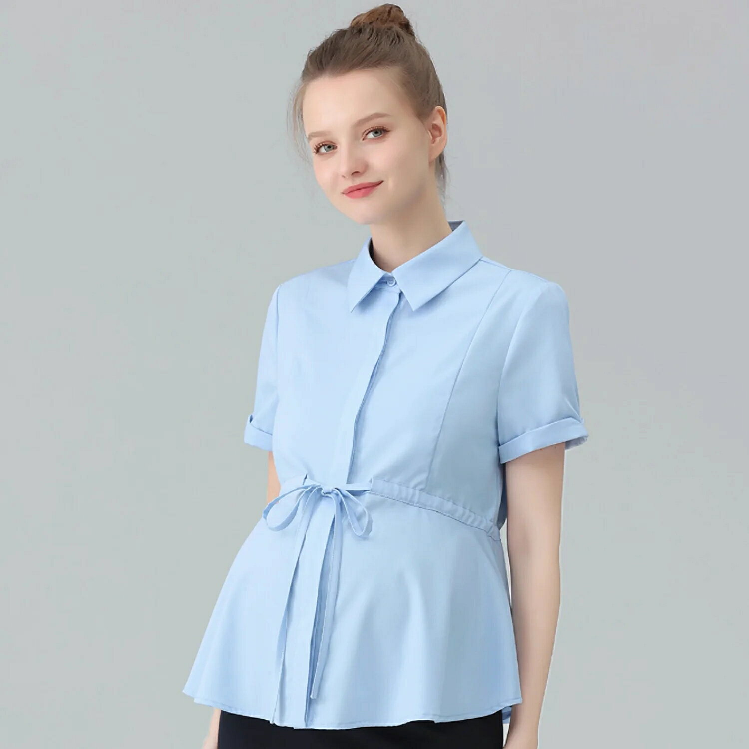 【マタニティ】 襟ブラウス M・L・XL 上品 襟付き フォーマル