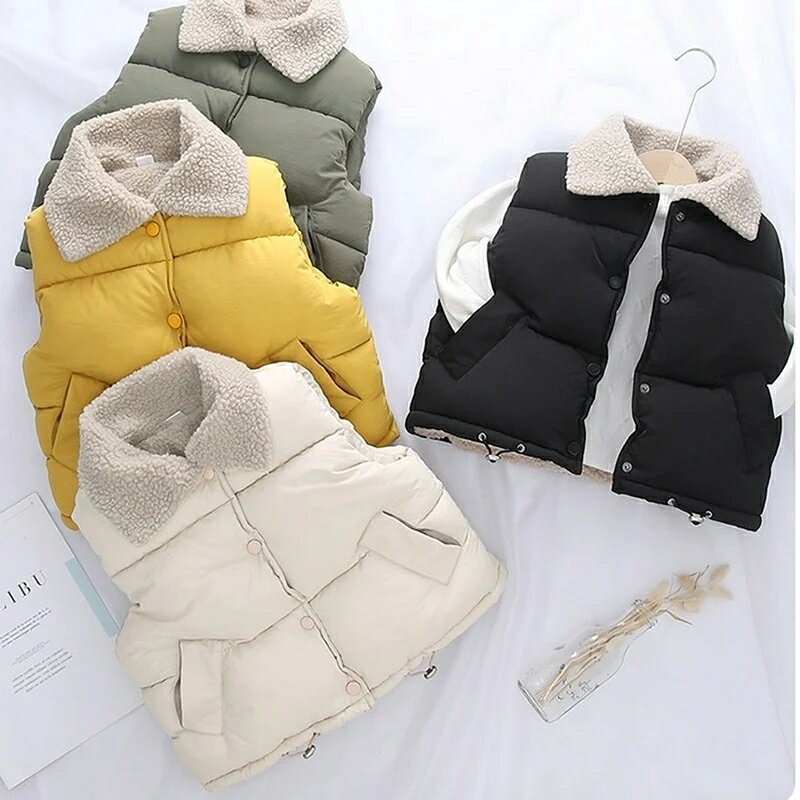 シンプル中綿もこもこベスト 90cm〜150cm ベビー キッズ