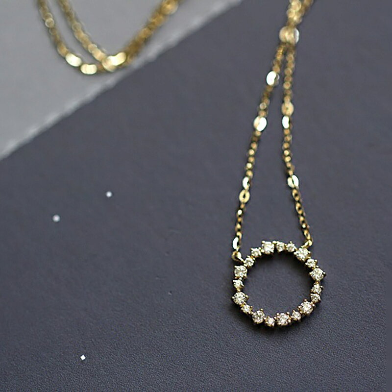 チェーン ネックレス リング ストーン レディース K18 チェーン ゴールド シルバー 18金 金属アレルギー対応 金アレ シンプル 18k レディース ダイヤネックレス ダイヤ K18 ゴールド シルバー SV925 アクセサリー ジュエリー クリスマス