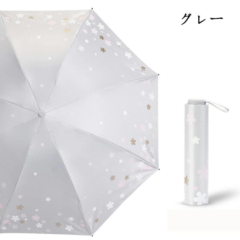 アンバーストアセレクトの折りたたみ傘 レディース 日傘 雨傘 晴雨兼用傘 折り畳み 花柄 フラワー プリント 折りたたみ傘(3つ折) オシャレ 可愛い プリント 女性用 手動 8本骨 UVカット 紫外線対策 遮光 遮熱 おしゃれ かわいい きれいめ 6色｜アングル2