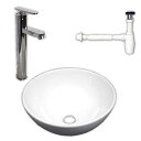 【送料無料】丸型280x280手洗器小型洗面器狭小空間対応排水セット Ambest WL35B2 洗面器 水栓 排水金具 洗面ボウル 洗面化粧台 洗面シンク 洗...