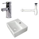 【送料無料】狭小白陶器角形手洗器洗面器角形混合水栓排水パイプ金具セット Ambest WL731A 洗面器 水栓 排水金具 洗面ボウル 洗面化粧台 洗面シンク ...