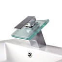 【送料無料】洗面手洗器ボウル用角形15cmガラス滝混合水栓立栓蛇口 Ambest FS2130 水道 水まわり 蛇口 クロームめっき 多機能 浴室 風呂 洗面手...