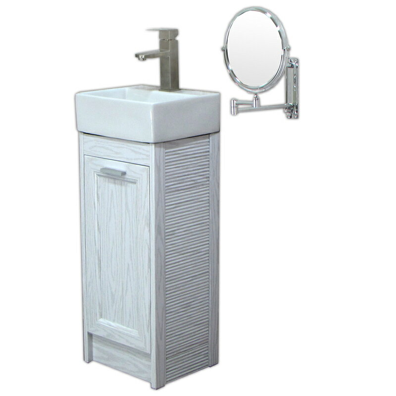 【送料無料】幅35cmミラー水栓排水付白手洗器白木目トイレ床置き収納セットAmbestVP731N洗面器手洗い鉢収納防水洗面ボール洗面シンク収納洗面台新築改築建て替えリフォーム水まわり