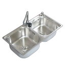 75x40cmステンレス双槽キッチンシンク台所流し台排水付き水栓ソープ Ambest WS1732 水回り システムキッチン キッチン設備 新築 リフォーム 自...