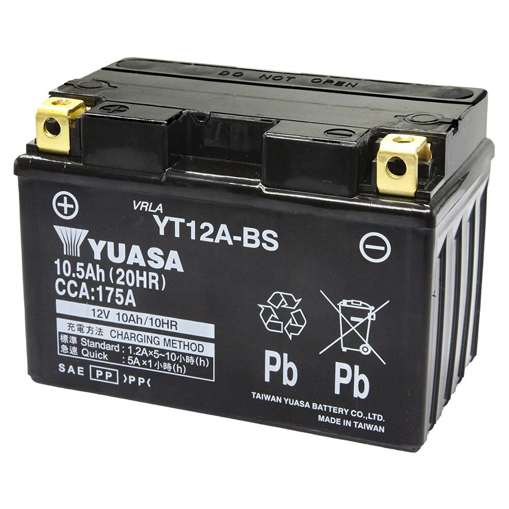 YT12A-BS 台湾 yuasa 液入り充電済 ユア